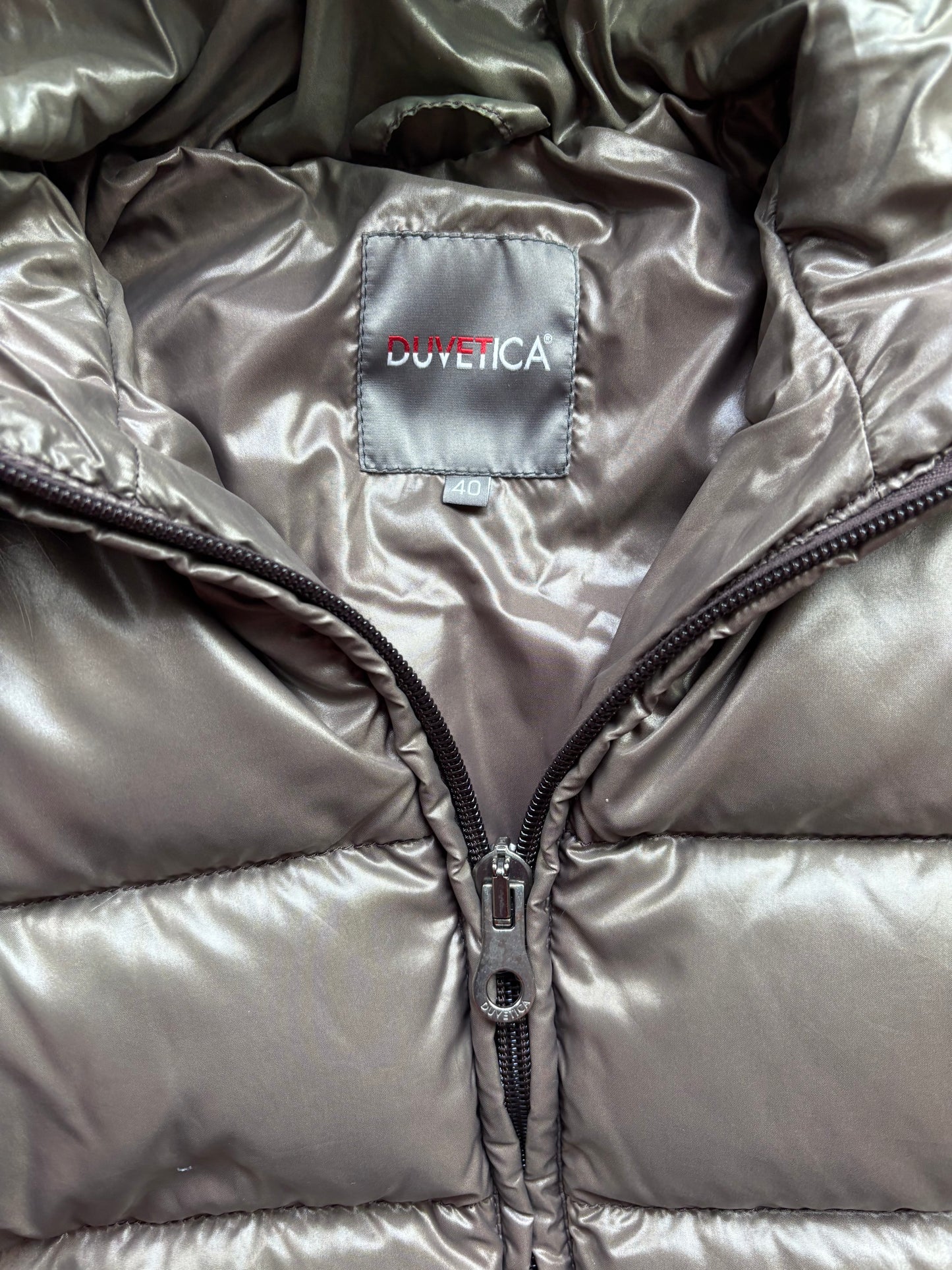 DUVETICA GREY WOMEN PUFFER JACKET (M)