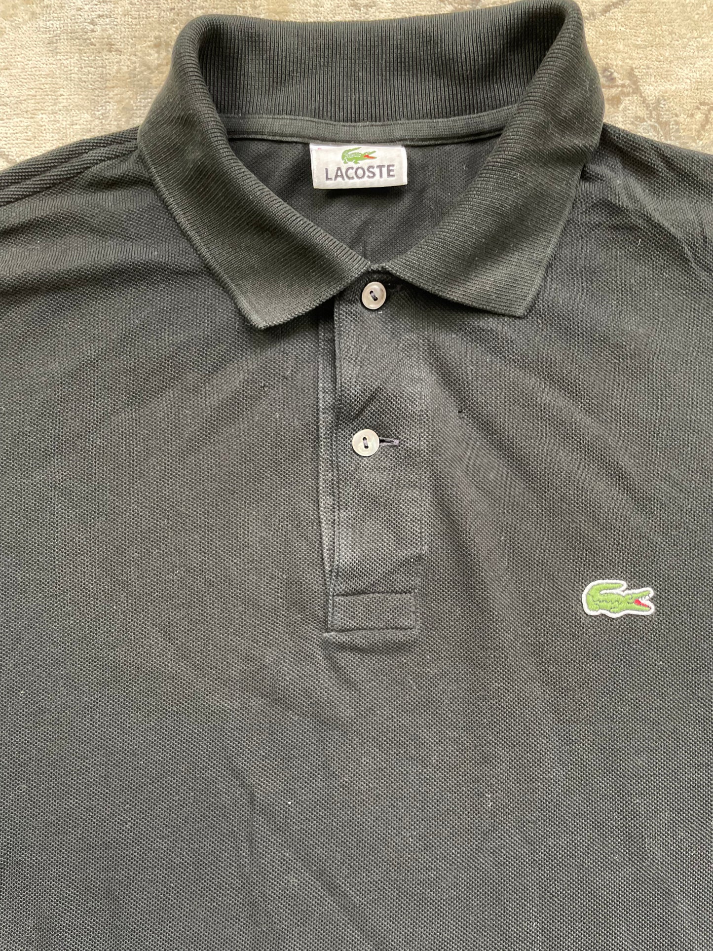 LACOSTE POLO SHIRT BLACK (L)