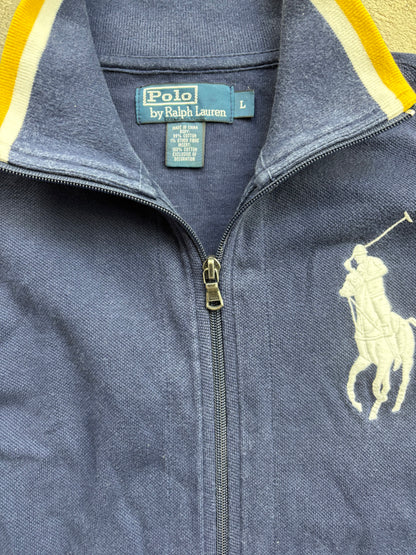 RALPH LAUREN NAVY ZIP UP VEST (L)