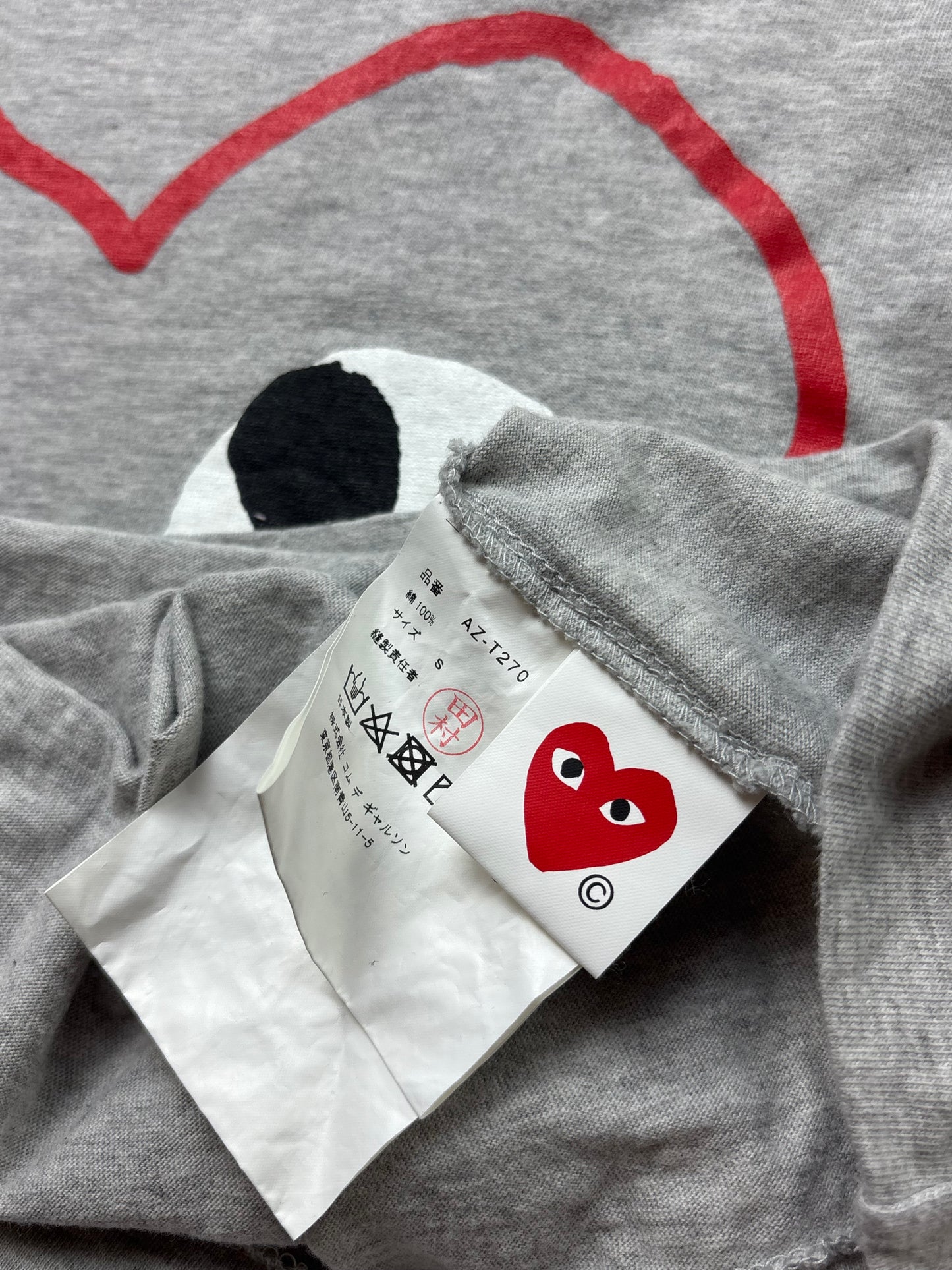 CDG PLAY GREY LONGSLEEVE (S)