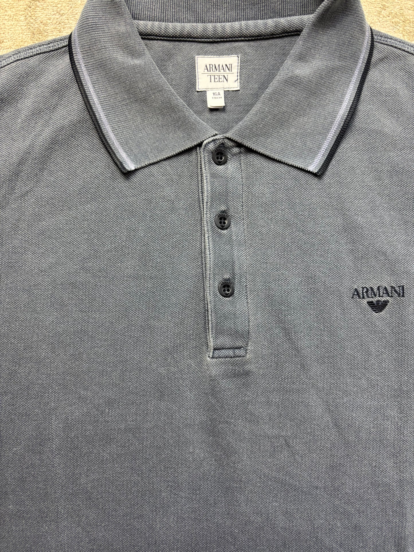 ARMANI NAVY POLO SHIRT (M)