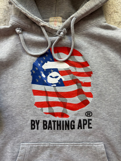 BAPE GREY USA HOODIE (M)