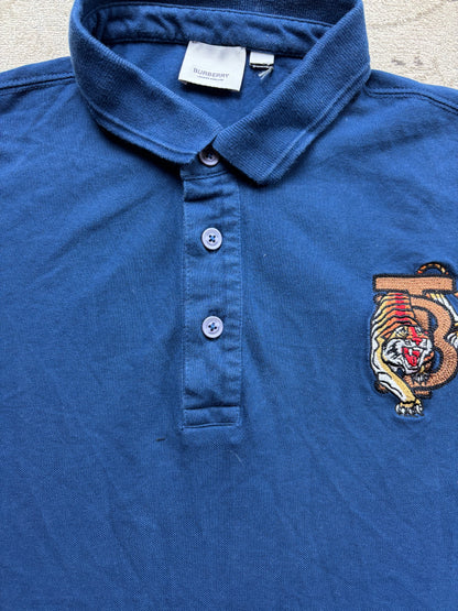 BURBERRY NAVY POLO SHIRT (XL)