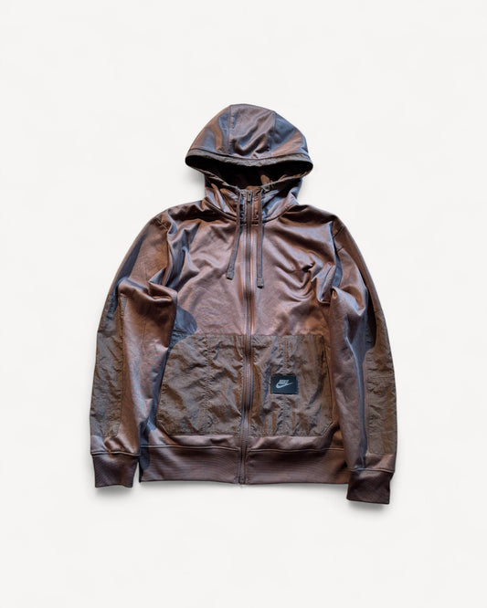 NIKE BROWN ZIP UP HOODIE (S/M)