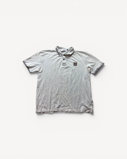 STONE ISLAND WHITE POLO SHIRT (XL)