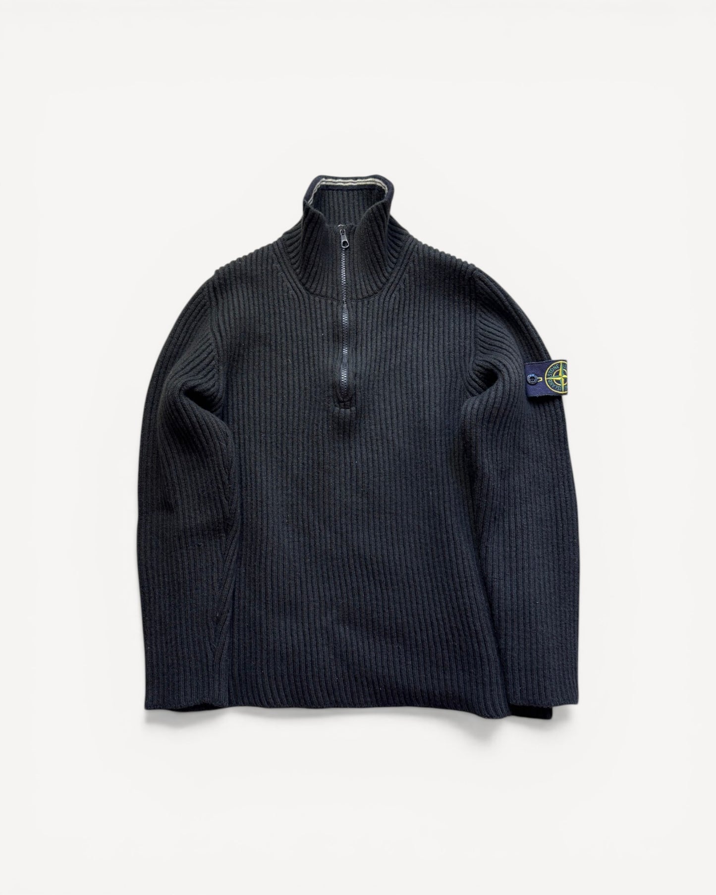 STONE ISLAND HALF ZIP UP KNIT (S)