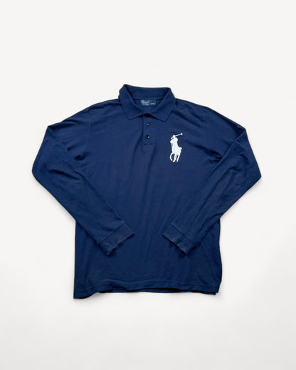 RALPH LAUREN POLO LONGSL. SHIRT BLUE (M)