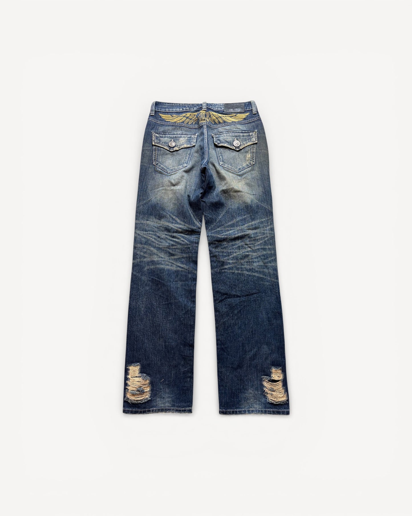 JAPANESE EMBROIDERED DENIM W32 L34 #JAP9