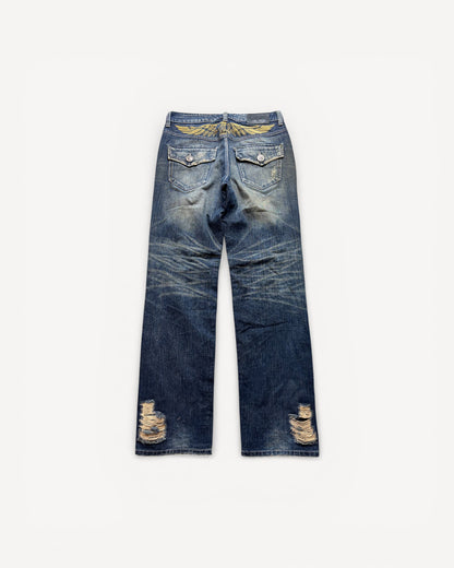 JAPANESE EMBROIDERED DENIM W32 L34 #JAP9