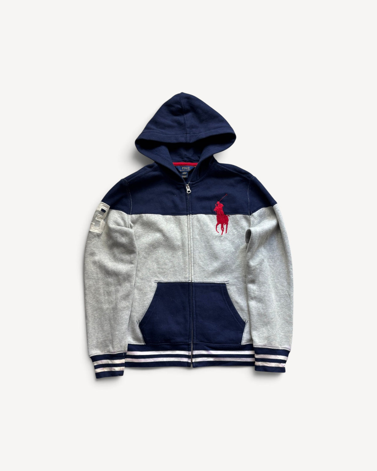 RALPH LAUREN GREY ZIP UP HOODIE (S)