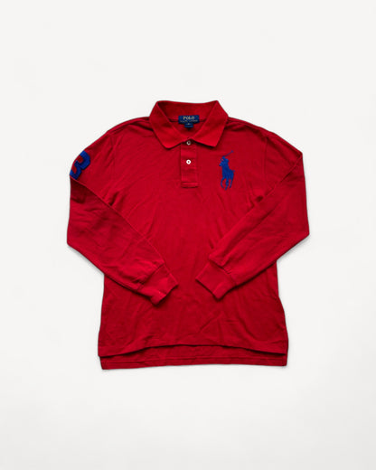 RALPH LAUREN LONGSL. POLO SHIRT RED (S)