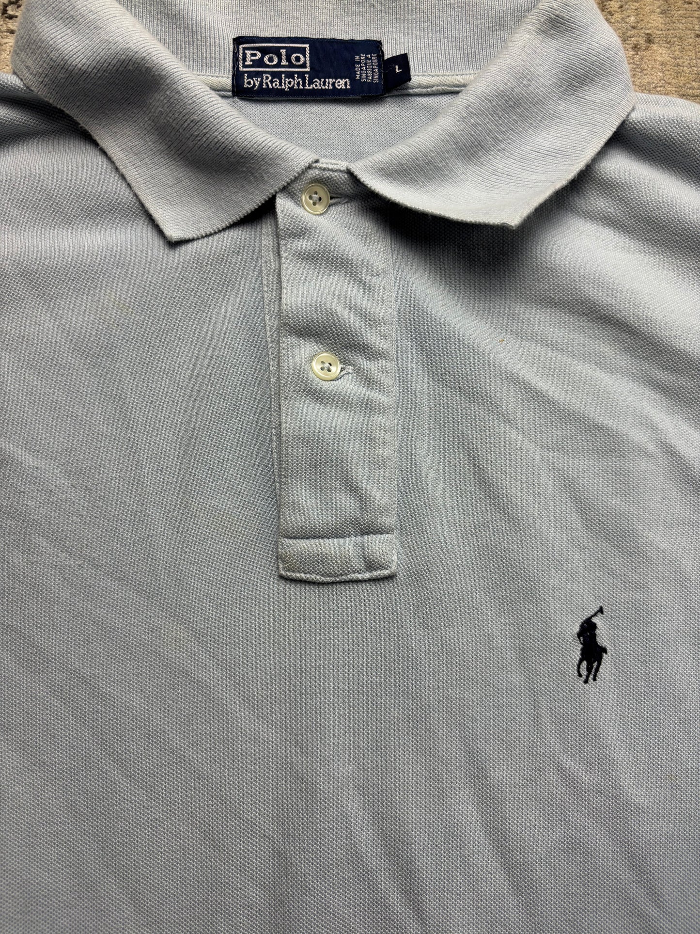 RALPH LAUREN LONGSL. POLO SHIRT BABYBLUE (L)