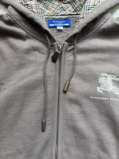 BURBERRY BROWN ZIP UP HOODIE (S)