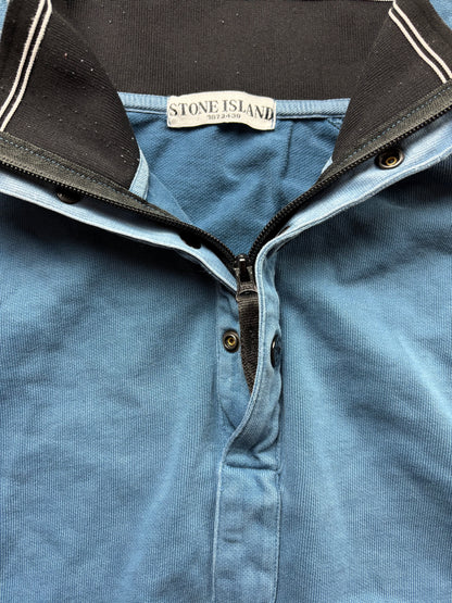 STONE ISLAND BLUE HALF ZIP UP KNIT (M)