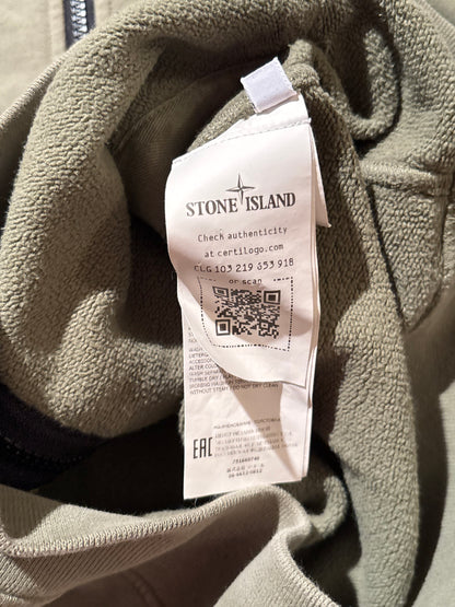 STONE ISLAND BEIGE ZIP UP HOODIE (S)