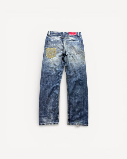 JAPANESE EMBROIDERED DENIM W33 L34 #JAP11
