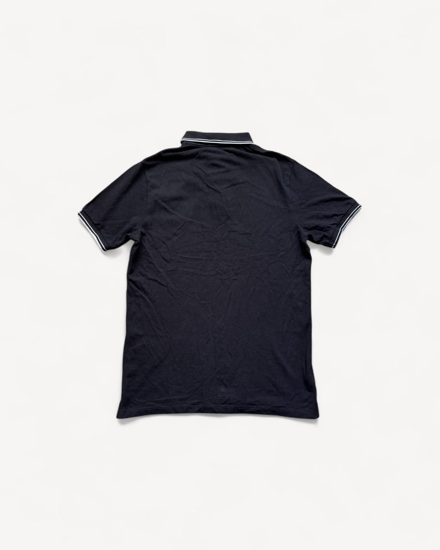 STONE ISLAND BLACK POLO SHIRT (M)