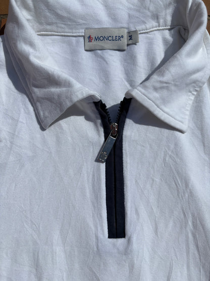 MONCLER WHITE POLO SHIRT (M)