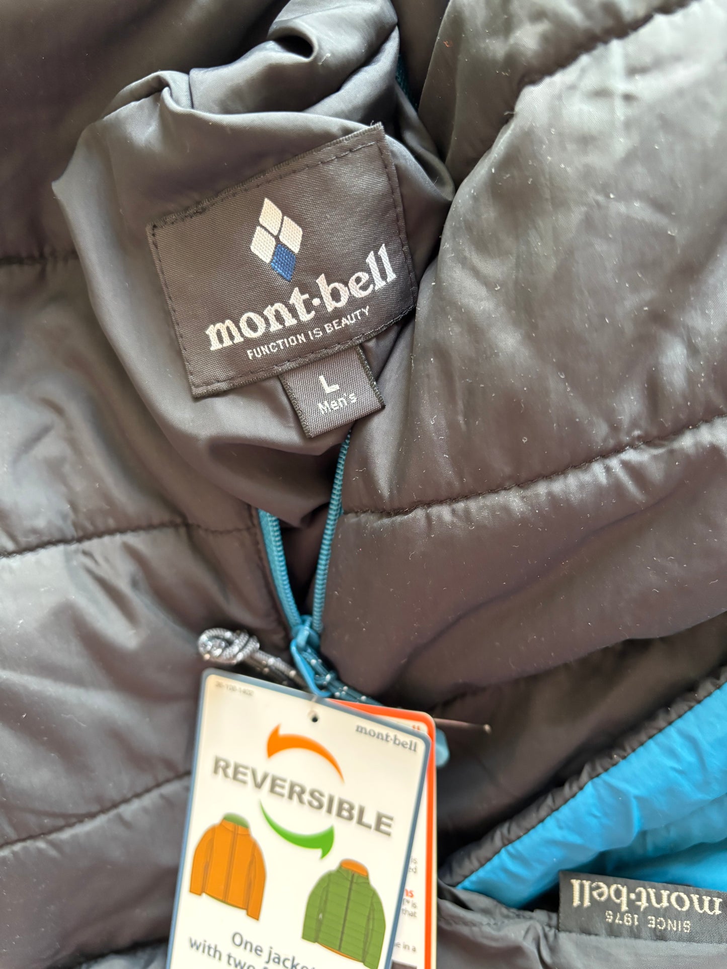 MONTBELL BLACK REVERSIBLE PUFFER JACKET (L)