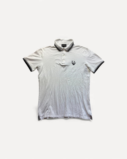 ARMANI WHITE POLO SHIRT (M)
