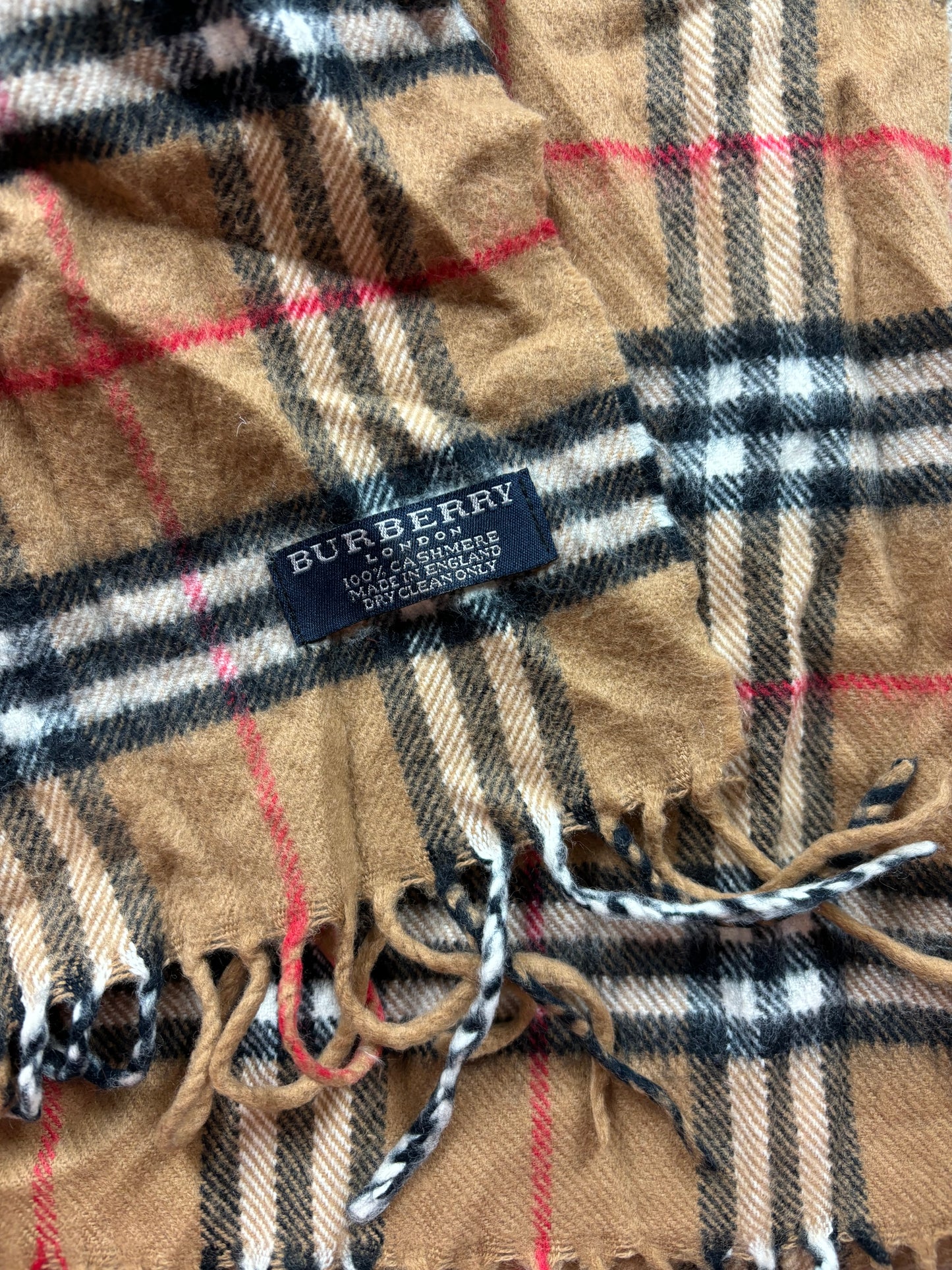 BURBERRY NOVACHECK CASHMERE SCARF BEIGE