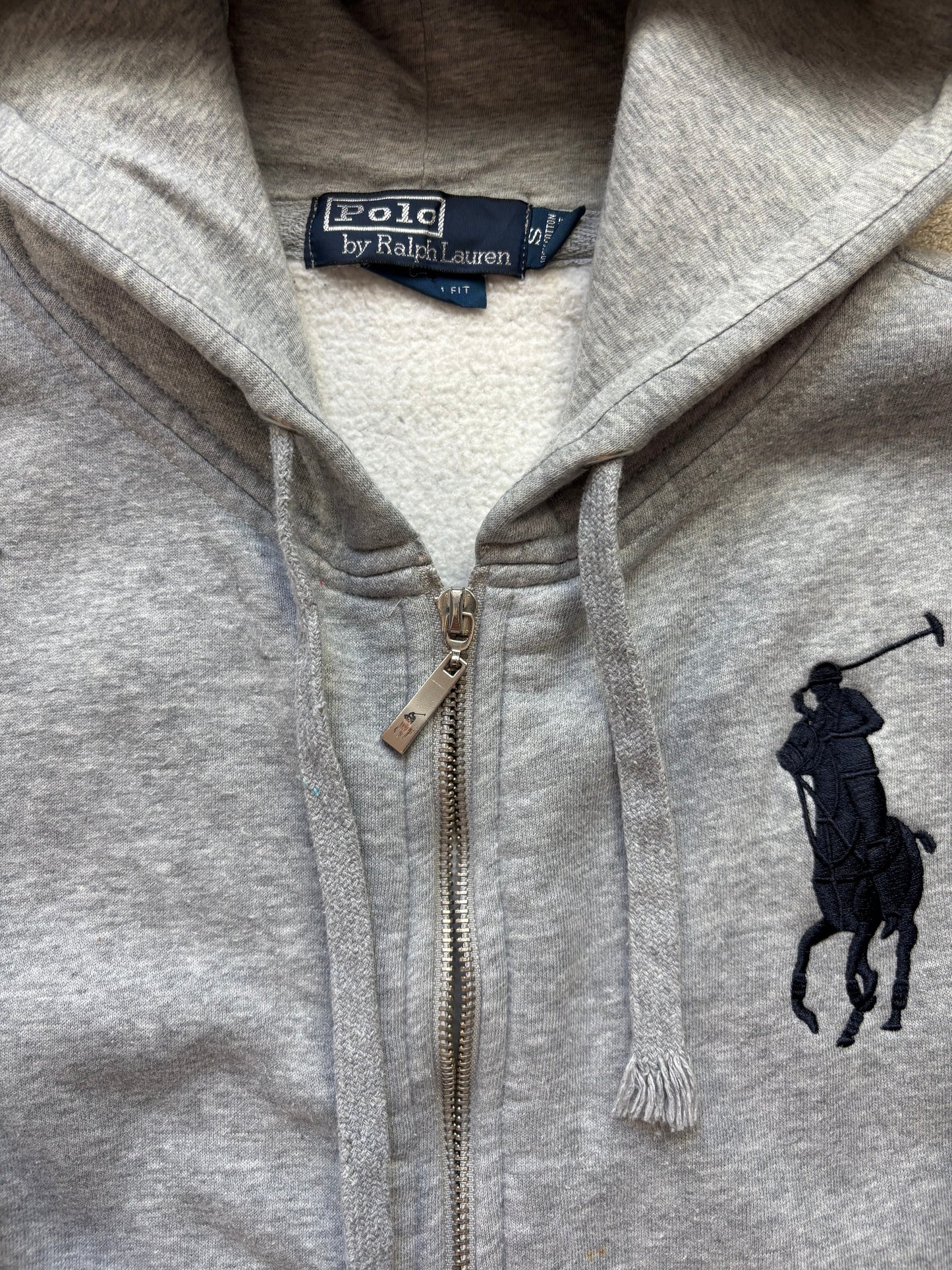 RALPH LAUREN GREY ZIP UP HOODIE (S)