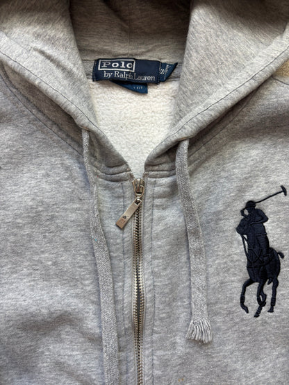 RALPH LAUREN GREY ZIP UP HOODIE (S)