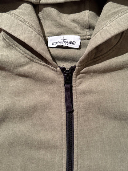 STONE ISLAND BEIGE ZIP UP HOODIE (S)