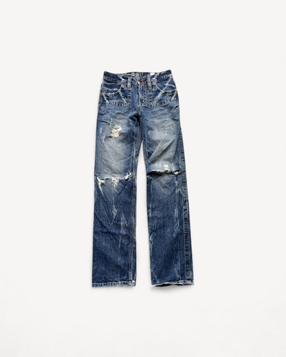 JAPANESE EMBROIDERED DENIM W29 L32 #JAP3