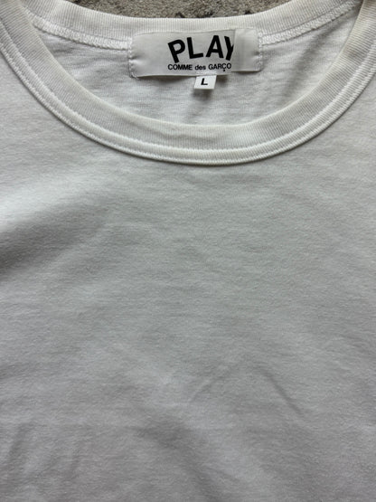 CDG PLAY WHITE LONGSLEEVE (S)