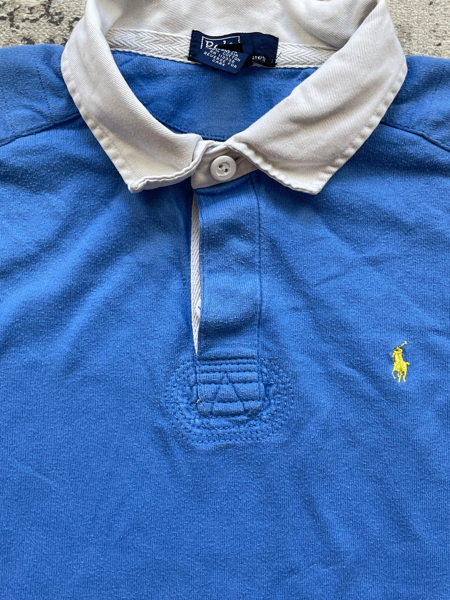 RALPH LAUREN LONGSL. POLO SHIRT BLUE (S)